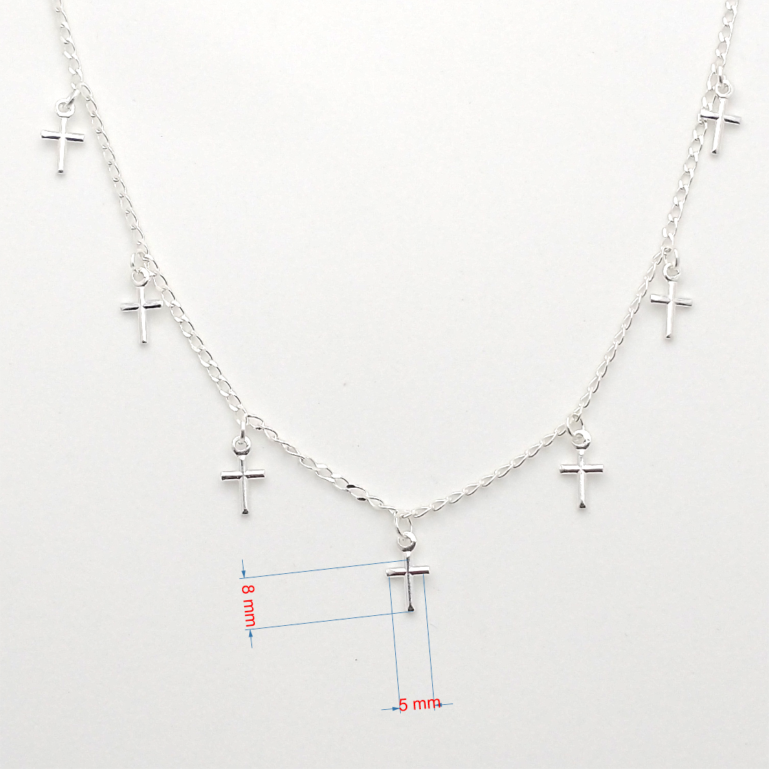 Gargantilha de prata 925 chocker cruz